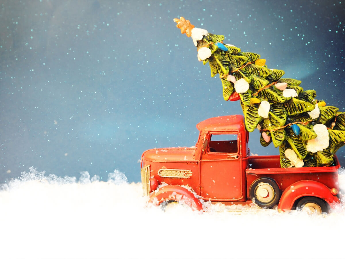 Model Truck with Christmas Tree